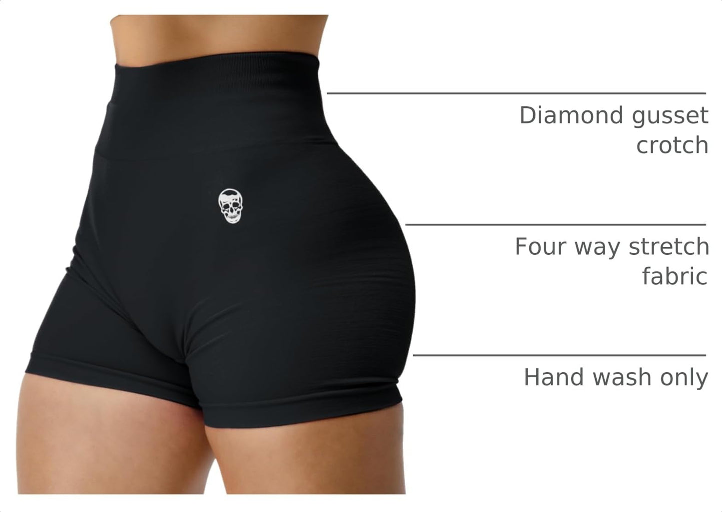 Gymreapers Seamless Shorts Infinity High Waist Biker Workout Scrunch Shorts for Women Athletic Gym Running Pilates Yoga Sport Short (Black)