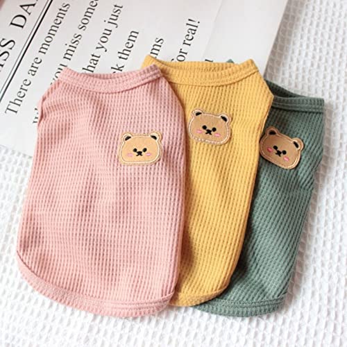 Dog Shirt Summer Lightweight Cotton Pet T-Shirt Set - Medium / 2PCS Yellow & Green