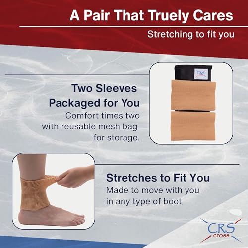 Ankle Gel Sleeves - Premium Padded Skate Socks - Tan - 2 Sleeves