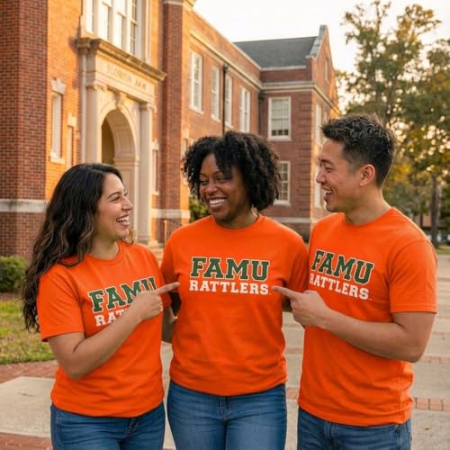 Florida A&M Rattlers Team Logo Tee - Unisex Orange Medium Shirt