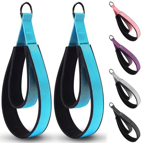 Pilates Double Loop Strap with D-Ring - 2PCS Blue Workout Accessory