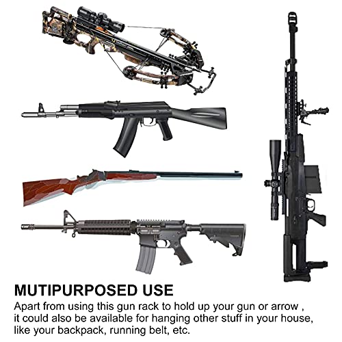 Gun Rack Wall Mount Hooks - 1 Pair Black for Rifles & Shotguns
