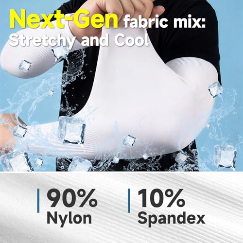 Cooling Arm Sleeves for UV Protection & Tattoo Cover - Black (2 Pack)