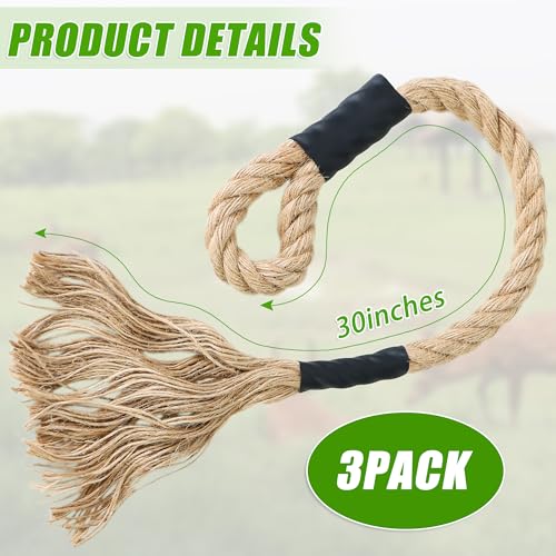 Atvkov 3Pcs Hemp Deer Scrape Tassel Rope Lures, Brown