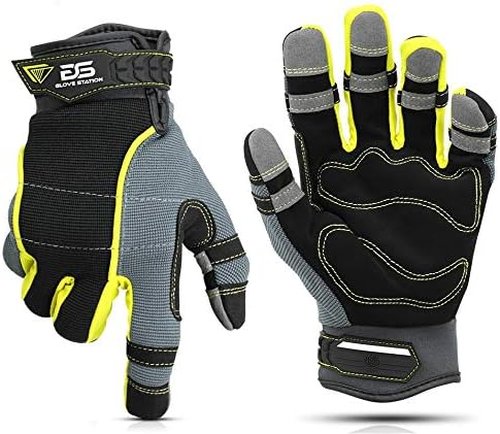 Glove Station Tactile Series Fingerless Work Gloves - Enhanced Grip & Durable Synthetic Leather
