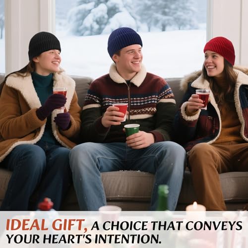 Wool Fisherman Beanies for Men Women Short Cuff Knit Beanie