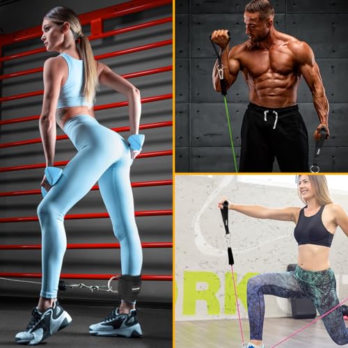 VBNING Black Ankle Straps for Cable Machines & Gym Handles Replacement Fitness Equipment