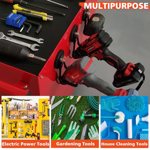 ULIBERMAGNET Heavy Duty Magnetic Garage Hooks,4 Pack Strong Large Magnet Hook for Power Drill,Garden Tools,Hose,Pegboard,Garage, Workshop,Magnetic Storage Hooks for Indoor Outdoor Hanging(Black)