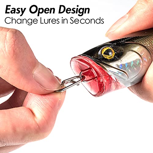 Fishing Speed Clips - Stainless Steel Lure Snaps - XS, 25LB, 0.5 Inch, 20 Pack