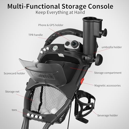 Lightweight Golf Push Cart with 360° Swivel Wheel - Lime