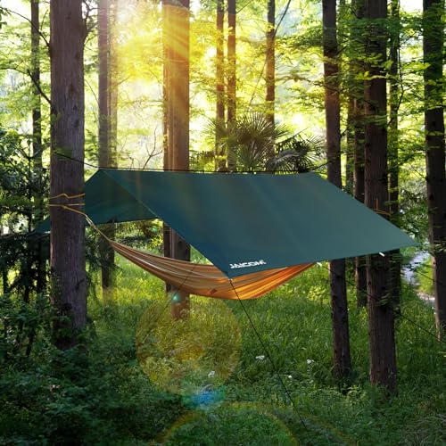 JAICOM Green Waterproof Camping Tarp 10x13ft Ultralight Rain Fly for Hammocks & Outdoor Shelter