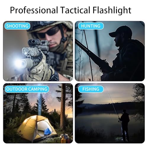 Light Laser Combo for Rifle - 1000 Lumens LED Tactical Weapon Light with Remote Pressure Switch, USB C Rechargeable Gun AR Flashlight with Charger for Hunting Shooting, Alumium