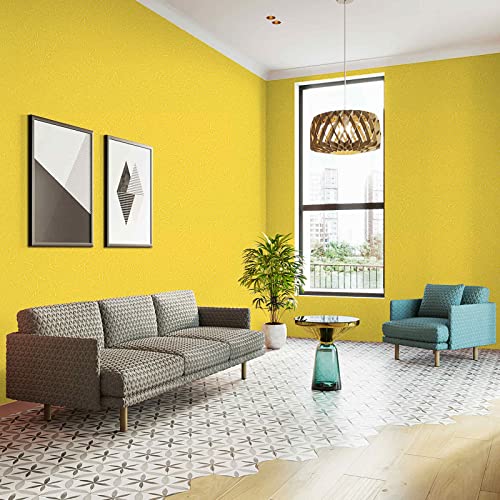 Abyssaly Yellow Wallpaper Peel and Stick Removable Wallpaper for Girls Bedroom 15.7" X 118" Self Adhesive Embossed Silk Textured Wallpaper Modern Home Decorative Shelf Liner Paper