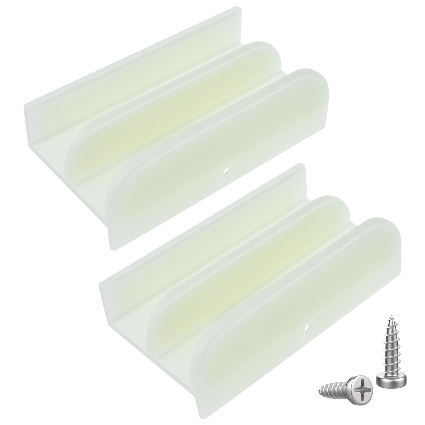 HONSNKS 2 Pcs M6219 Sliding Shower Door Bottom Guide, Plastic Shower Door Guide with 1/2 in Channel, Glass Shower Door Track Guide for Sliding Shower Door (Top Hung) Tub Enclosure Systems