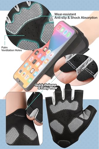 Fingerless Cycling Gloves - Black with Mesh, M Size