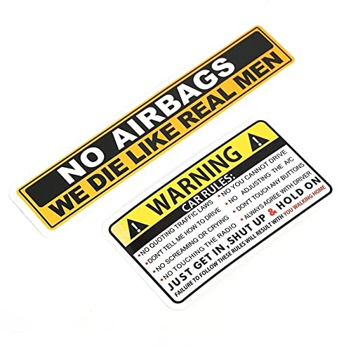 Funny Car Rules Vinyl Decal Stickers - 2 Pack, 4-5 Inches