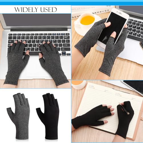 Kids Compression Gloves 4 Pairs, Fingerless Hand Support for Ages 8-15