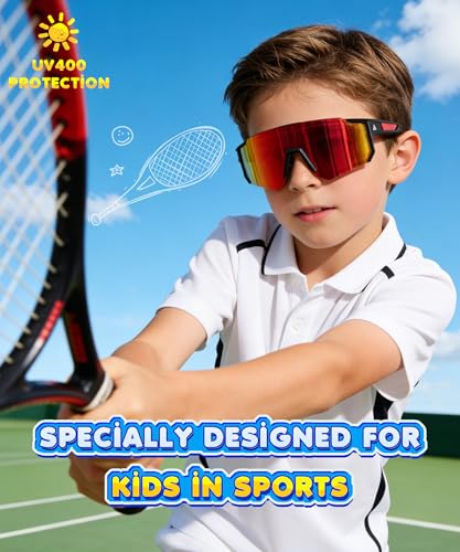 Kids Sunglasses with UV400 Protection - A02 Black, Ice Blue, Red
