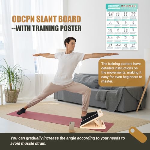 Calf Stretch Slant Board with Resistance Band - Black