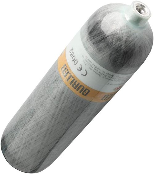 Carbon Fiber Air Tank - 30 Cu Ft | 4500 PSI PCP Paintball Compressed Air System with Regulator Valve