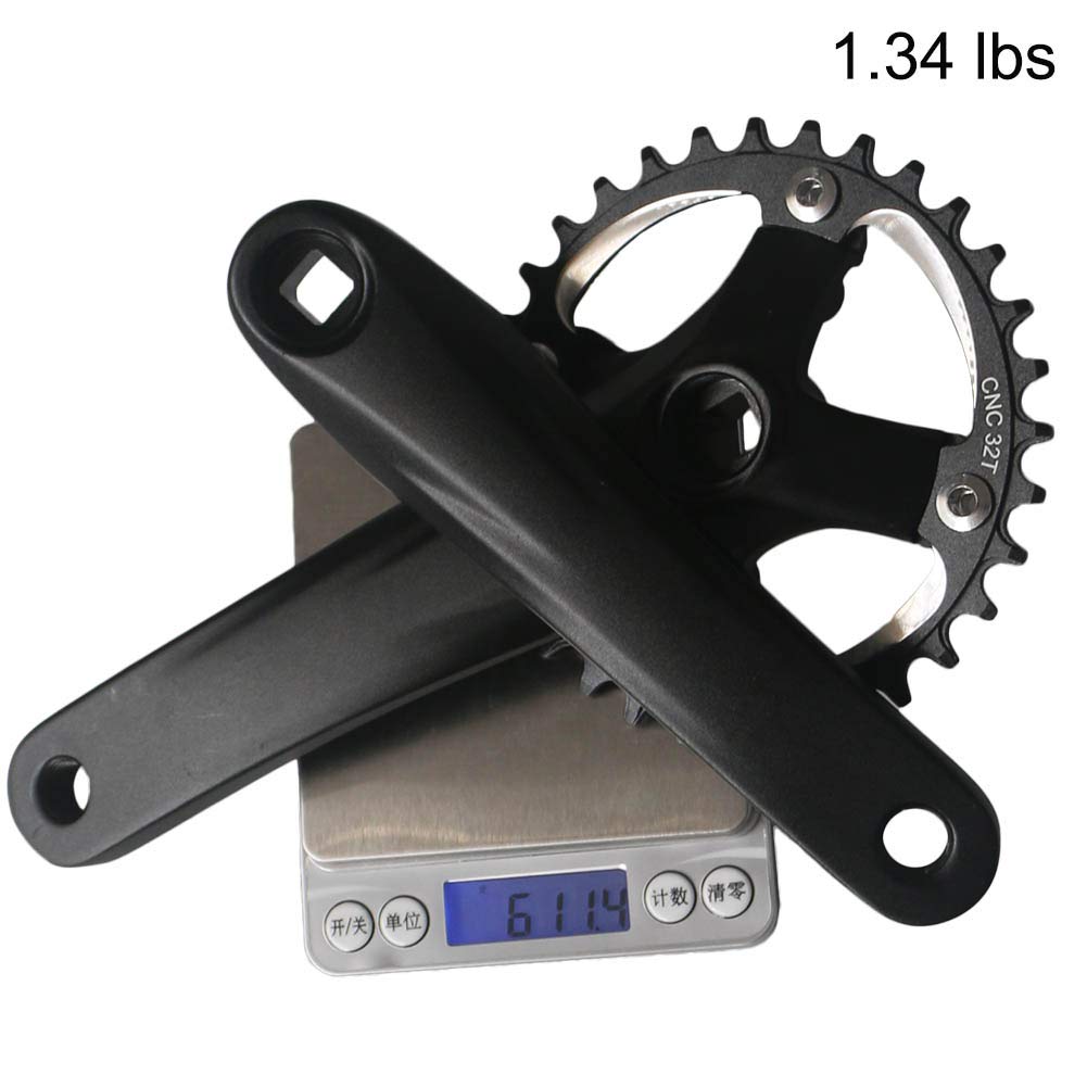 GANOPPER 32T Square Taper Crankset Single Speed Road Bike Crank Set 104 BCD 32 T Mountain Bike 170mm Crankset for MTB 9 10 11 Speed Crankset