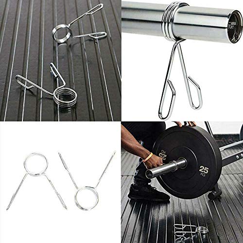 Aebor 4 Pieces 2 Inch Dumbbell Spring Clips, Olympic Barbell Clamps Locking Collars Clips,Weightlifting Exercise Fitness Training Supplies