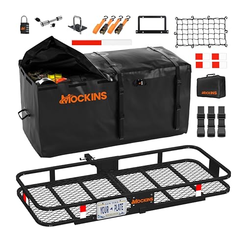 Heavy Duty Hitch Cargo Carrier 60"x24"x6" with Waterproof Bag