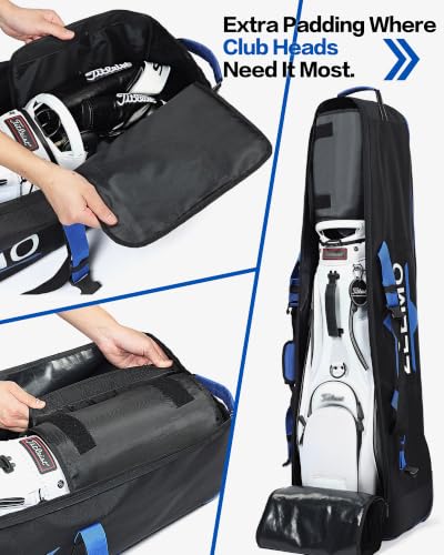 Golf Travel Bag - Full-Open Wheeled Carrier for Airlines - Black