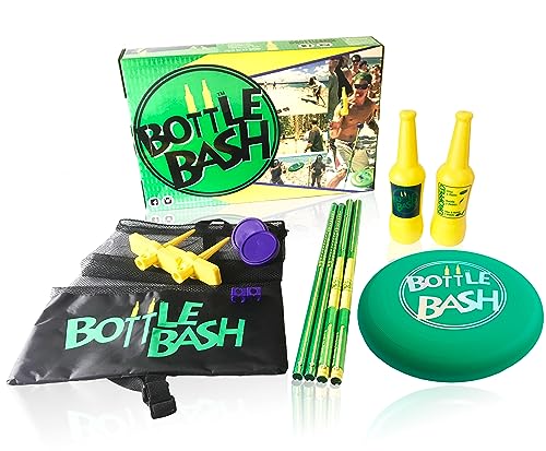 Bottle Bash Outdoor Flying Disc Game Set - Green