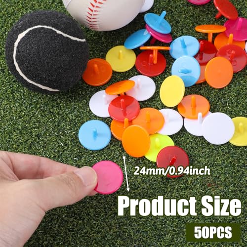 Golf Ball Markers - 50 Pack Colorful Plastic Position Markers
