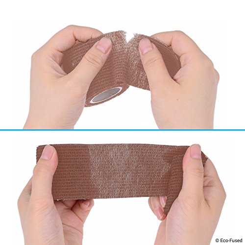 Self-Adhering Bandage Tape - 6 Pack, 1.97" & 0.98" - Light & Brown Skin