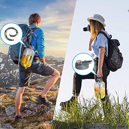 Clear 1 Gallon Water Bottle with Straw & Chug Lid - BPA Free, Leak-Proof, Large Hydration Jug