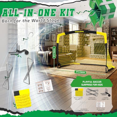 7x5 FT Portable Soccer Goal - Durable Training Net for Kids