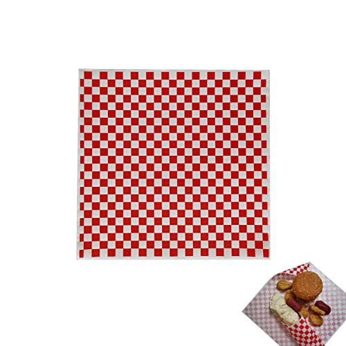 100 Sheets Red & White Checkered Deli Paper - 11.5"x11.5"