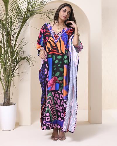 ReynosoHomeDecor Women's Batwing Sleeve Kaftan Dress - Maxi Beach Cover Up