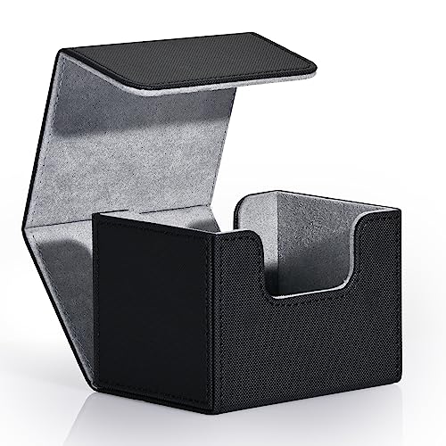 Magnetic Card Deck Box for 120+ Trading Cards - Black