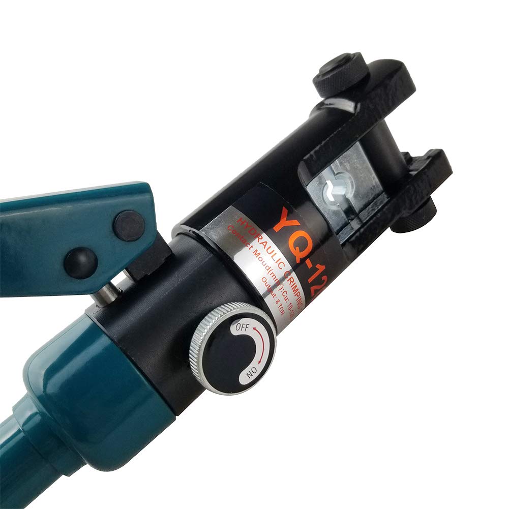 AMZCNC Industrial Hydraulic Cable Lug Crimper 16 Ton 9 AWG to 600 MCM Electrical Terminal Cable Wire Tool Kit Includes 13 Pairs of Die Sets