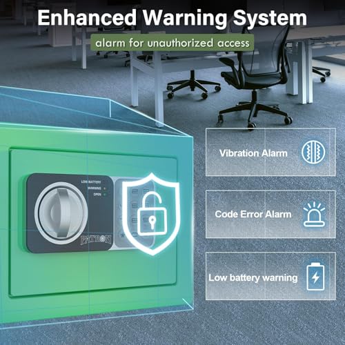 PATRON small safe box with key£¬mini safe for money£¬small coin safes for home with code£¬little jewelry lock box for kids£¬Wall or Cabinet Safe for personal items£¬0.236 Cubic Feet Green