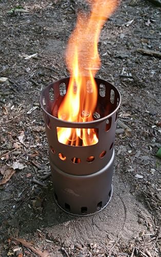 TOAKS Titanium Collapsible Camping Stove - Ultralight Portable Wood Burner