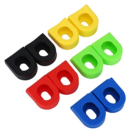 Bicycle Crank Arm Boots - Soft Silicone Sleeve Crank Protectors (Black, Pack of 2)