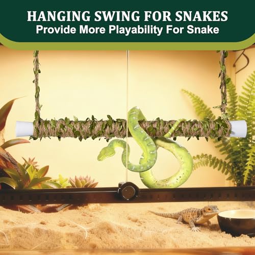 Swirge Adjustable Snake Climbing Pole - 19.7 to 35.4 Inch Pet Reptile Enrichment Toy, Variation of Climbing Ploe 19.7IN