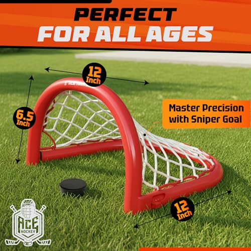 12” Mini Metal Hockey Goal - Portable Shooting Training Target