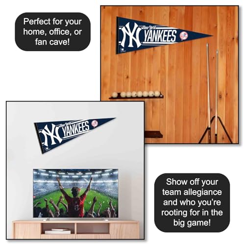NY Yankees Large Felt Pennant - 12x30 Inch Team Decoration
