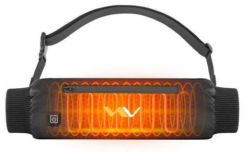 Heated Hand Warmer Pouch with Adjustable Belt, USB Powered Electric Heating Muff with 3-Temperature Settings for Instant Warmth, Weatherproof, Zipped Pocket. Power Bank not Included