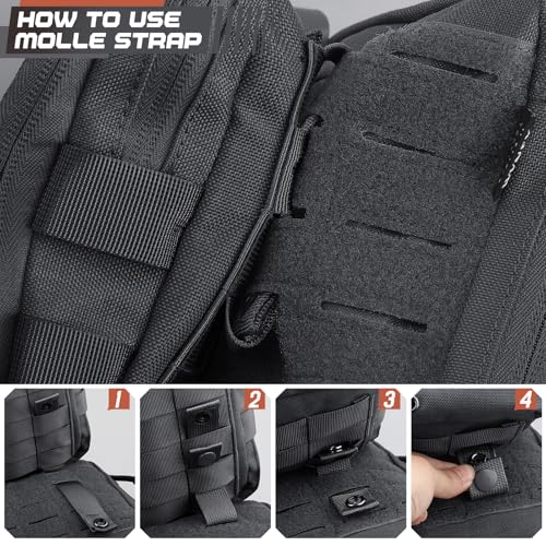 Molle Straps 4" for Tactical Pouch - 4Pcs, Black