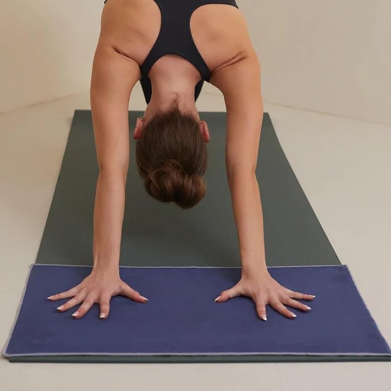 Manduka eQua Microfiber Yoga Hand Towel Midnight 16 x 24 in