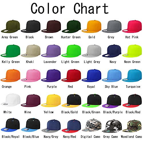 12 Pack Black & Purple Snapback Hats - Hip Hop Style Flat Bill Caps, Adjustable Fit