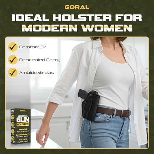 Universal IWB/OWB Gun Holster for Concealed Carry - Fits Most Handguns