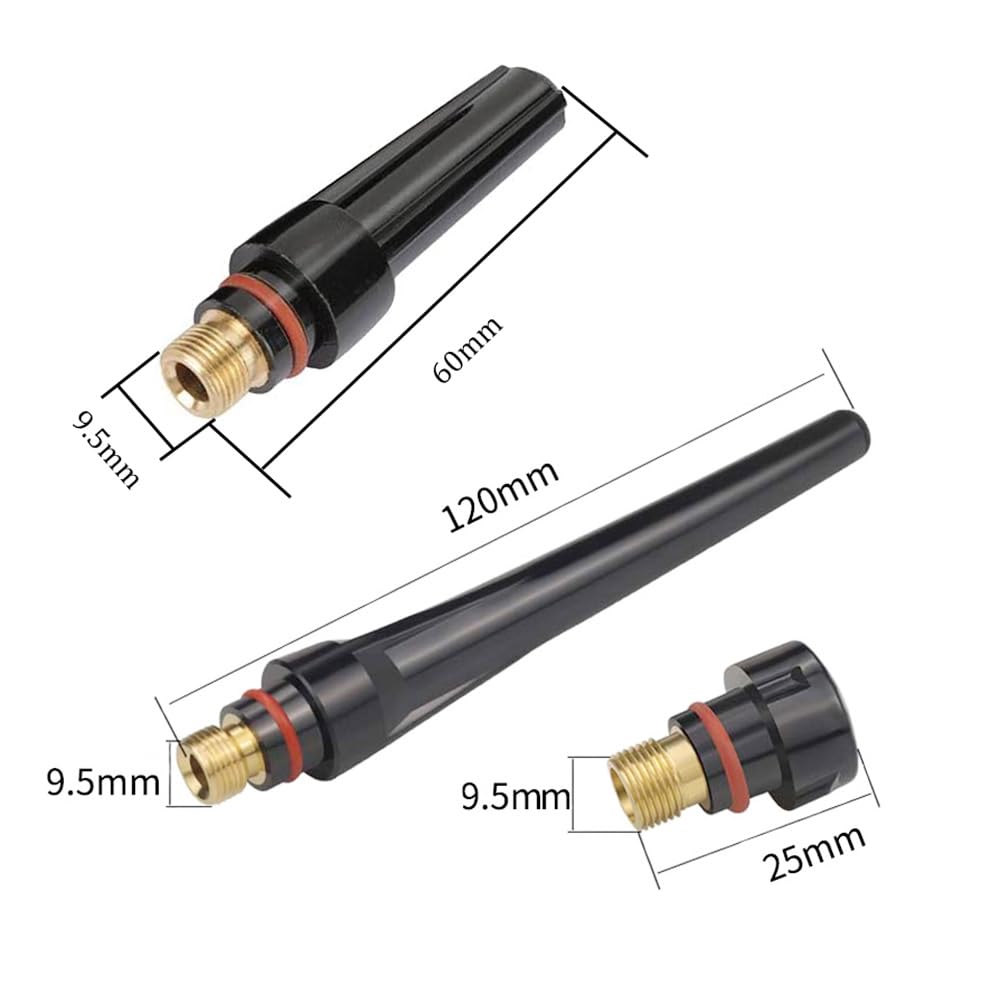 ZYAMY 15PCS TIG Welding Cups Back Cap Torch Kit Welding Back Caps 57Y02 57Y03 57Y04 TIG Torch Accessories For WP-17/18/26 Welding Torch