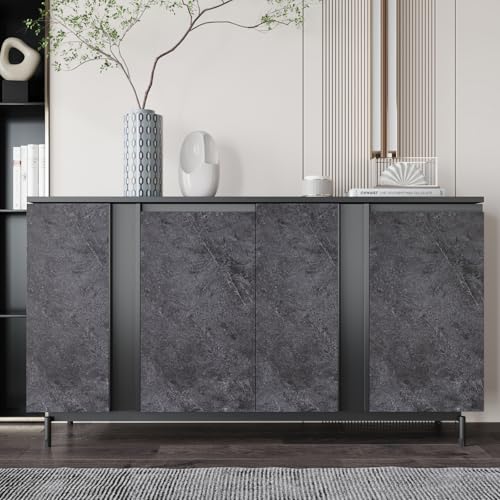 CRE8TIVE Dark Grey Concrete Wallpaper Peel and Stick Concrete Contact Paper for Countertops Cabinets Waterproof 12"x80" Self Adhesive Industrial Cement Wallpaper Textured for Kitchen Backsplash Walls
